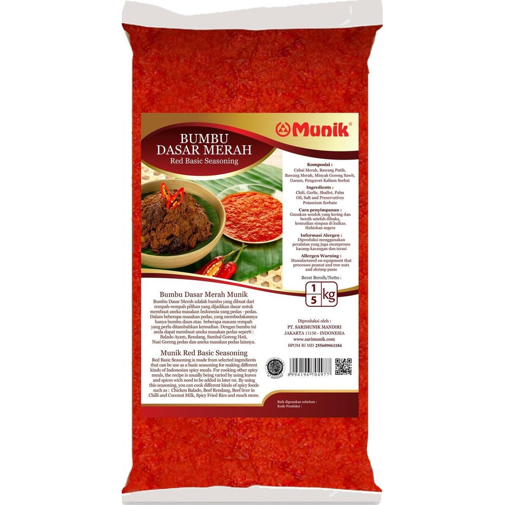 

Bumbu Munik Bumbu Dasar Merah - 1000Gr