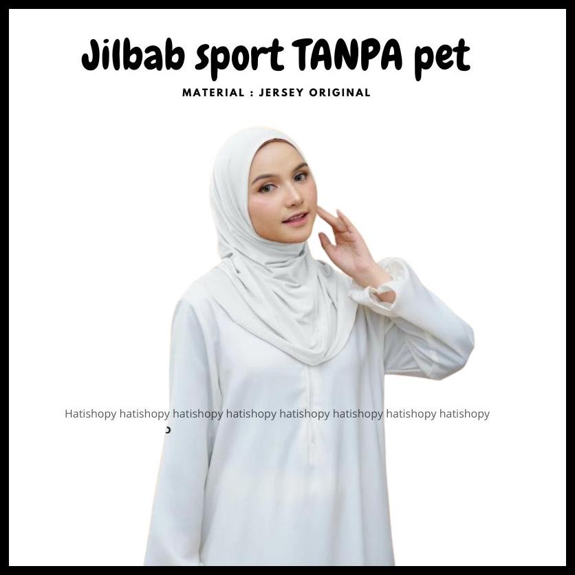JILBAB SPORT OLAH RAGA NON PET BAHAN JERSEY ORIGINAL / BERGO INSTAN OLAHRAGA TANPA PET PREMIUM / HIJ