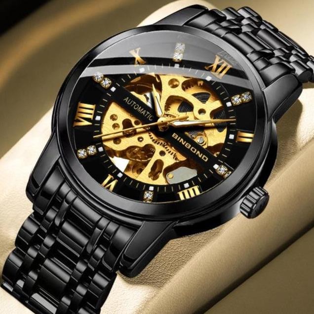 Tersedia TRILLION Jam Tangan Automatic Pria BINBOND Stainless Steel Anti Air Original OtomatisTourbi