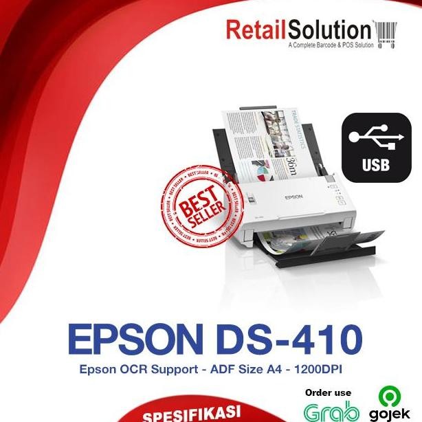 Scanner Adf A4 F4 - Epson Workforce Ds410 / Ds-410 / Ds410 New Stok