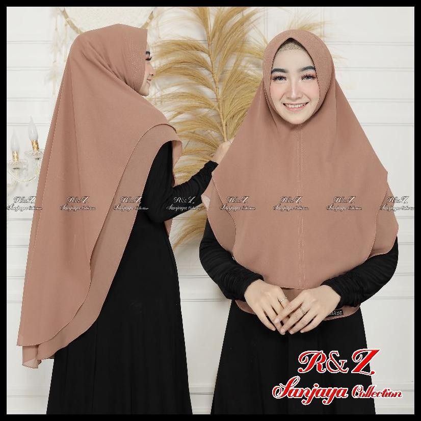 KHIMAR CERUTY 2 LAYER SABRINA JUMBO/HIJAB KHIMAR OVAL STANDAR/KERUDUNG KHIMAR INSTAN 2 LAYER SYARI