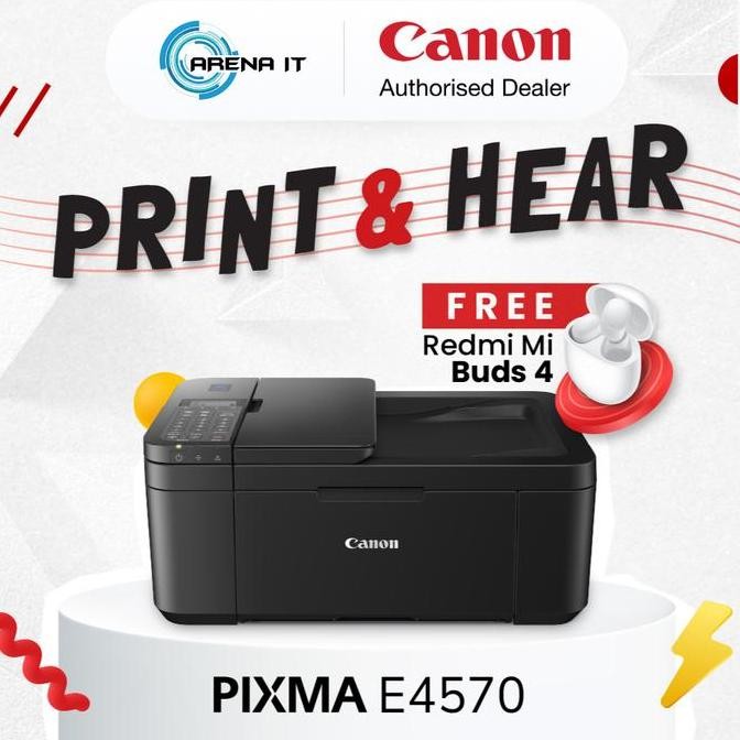 Printer Inkjet Canon Pixma E4570  - Print Scan Copy Wifi Adf Fax - Printer Cartridge Aio 4 In 1 - Pr