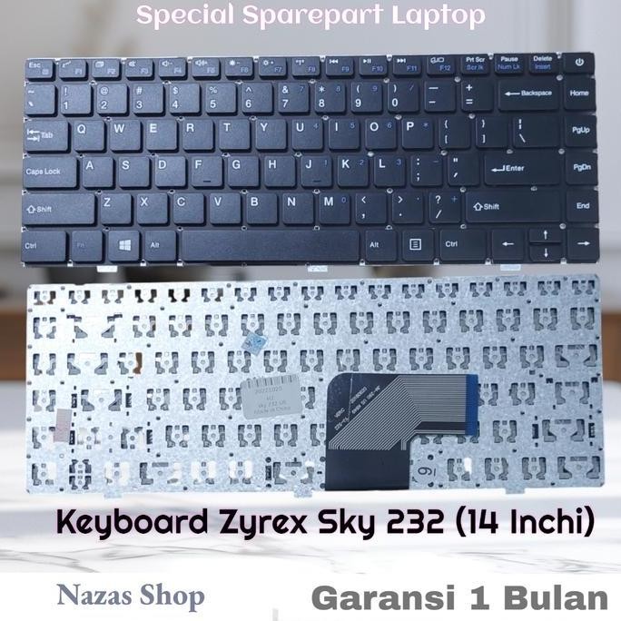 Keyboard Laptop Zyrex Sky 232 (14 Inchi) Black New Stok