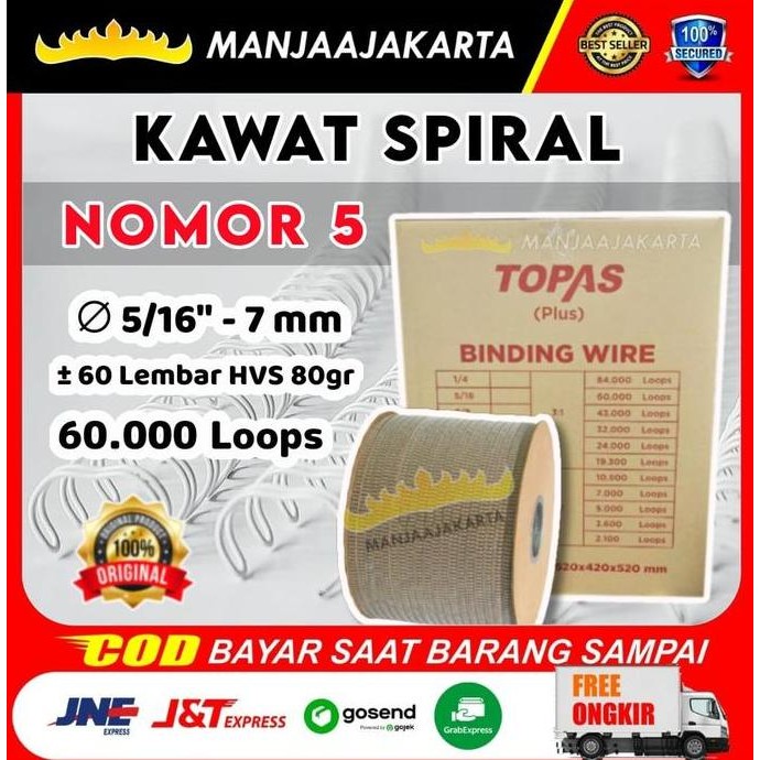 

Spiral Kalender Topas Plus 5/16 Putih Jilid Spiral Nomor 5 Putih Ring Co
