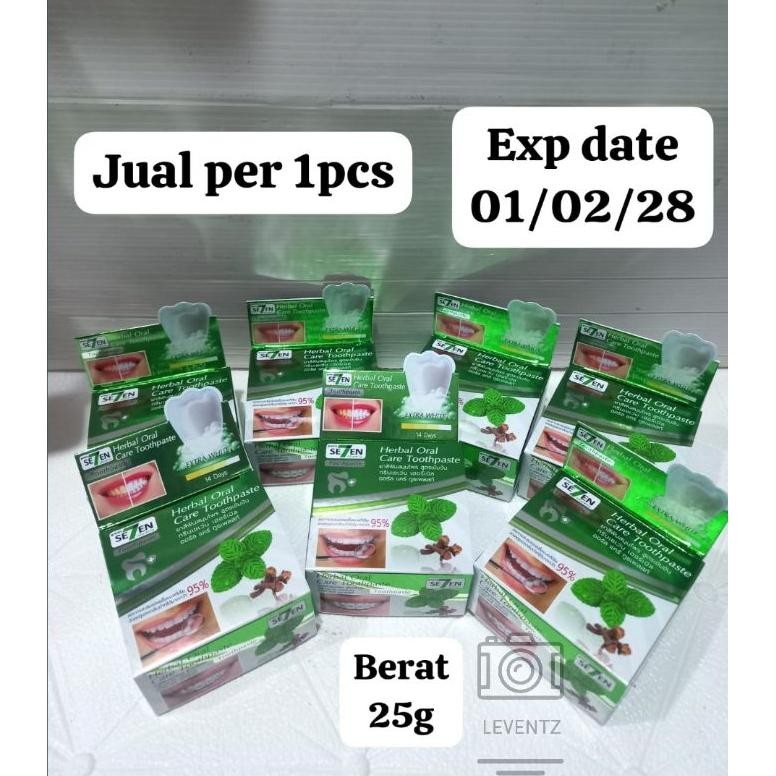 NEW Ready Stock Herbal Oral Care Toothpaste/Extra White/Green Seven Odol Pemutih Gigi/GREEN SE7EN/OR