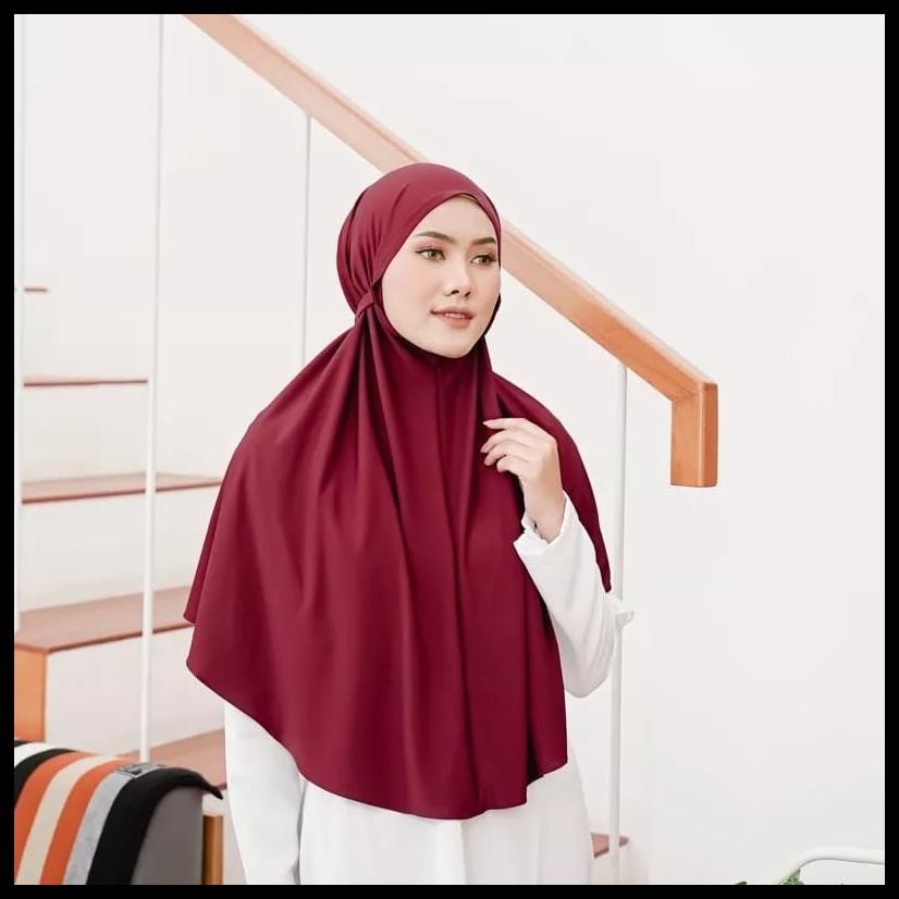 HIJAB BERGO JERSEY TALI SIZE L/JILBAB INSTAN JERSEY TALI L/ BERGO INSTAN TALI L