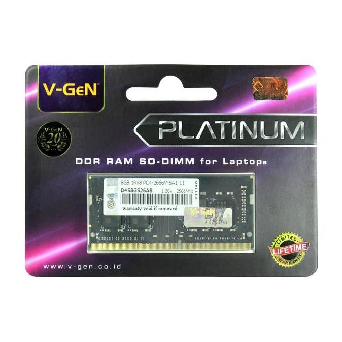 Ram Ddr4 Sodimm V-Gen 8Gb Pc2666Mhz Memory Laptop Vgen New Stok