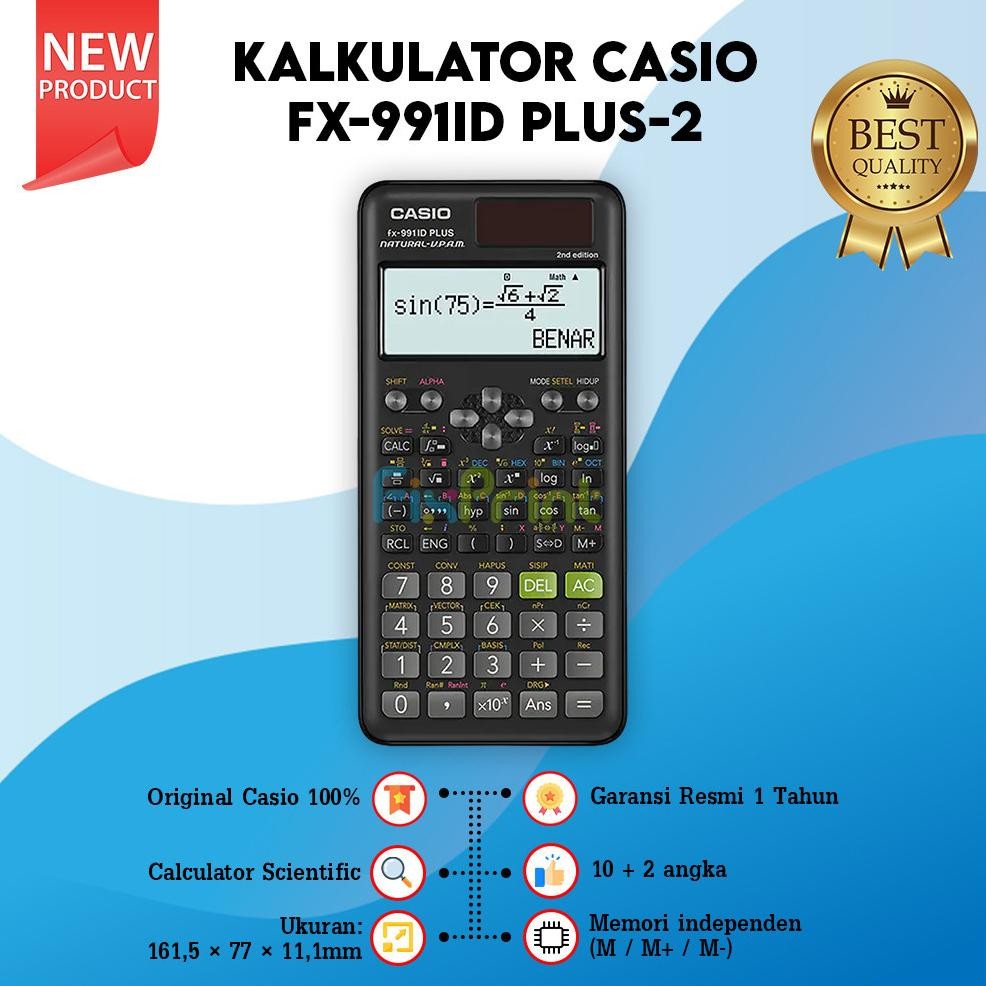 

Kalkulator Casio Scientific FX 991ID PLUS-2 Calculator Ilmiah Original