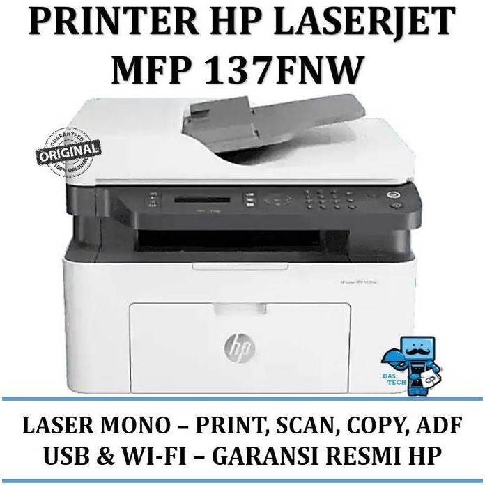 Printer Hp Laserjet Mfp 137Fnw Multifunction - Resmi New Stok