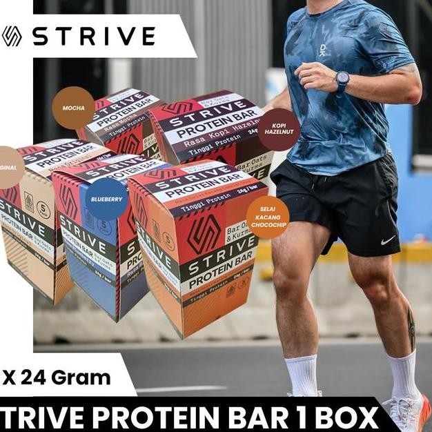 

Strive Protein Bar 60 Gram Muscle Bar 1 Box Isi 5 Pcs Olahraga