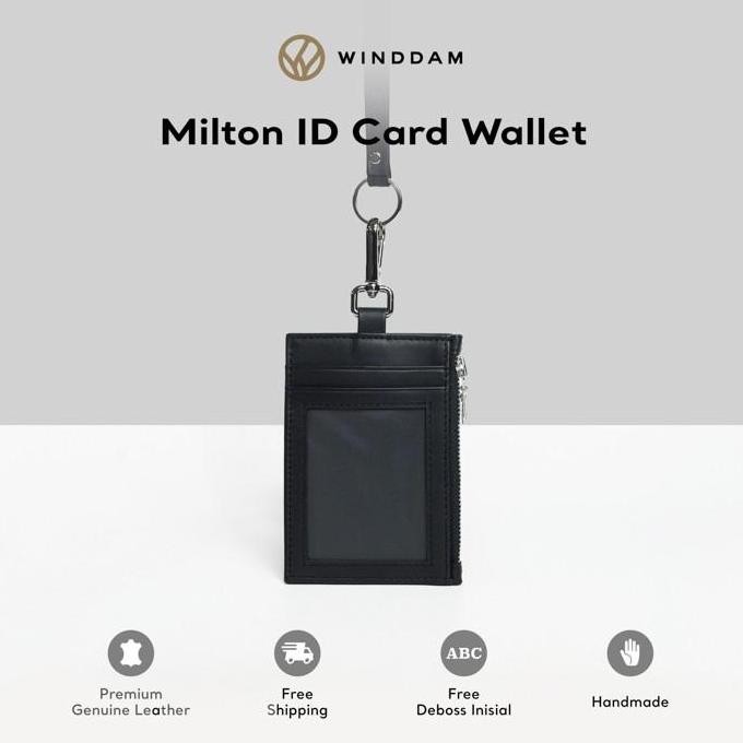 

Winddam - Id Card Holder / Lanyard Dompet Gantung Kulit Asli - Milton Co