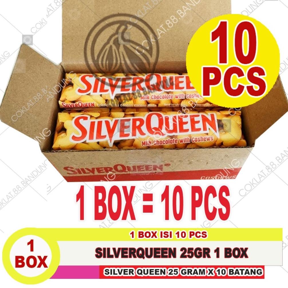 

Coklat Silverqueen 1 Box 22 Gr, Cokelat Silverqueen Kecil Chocolate, Silverqueen Mini Chunky Bar 26g