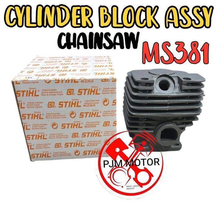 Ms381 Cylinder Block Assy Boring Blok Komplit Mesin Chain Saw Senso Sinso Mini Sthil Stihl Ms 381 Va