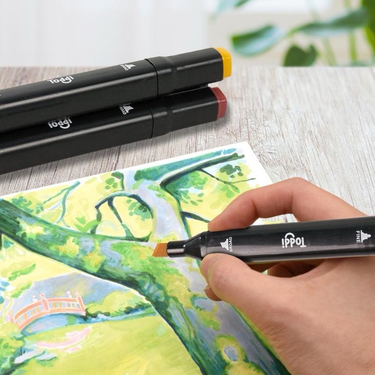 

Viral Spidol Stabilo 12 24 30 36 40 48 60 80 Warna Dual Side Fine Art Brush Pen Animation Marker Set Sketsa Viral