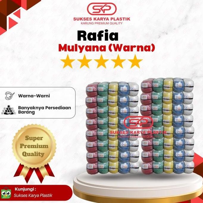 

TALI RAFIA MULYANA WARNA 1 BALL (10 ROLL) TALI PLASTIK RAFIA WARNA la