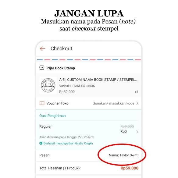 

D-3 | CUSTOM NAMA BOOK STAMP / STEMPEL BUKU NOVEL AESTHETIC PIJARKITA
