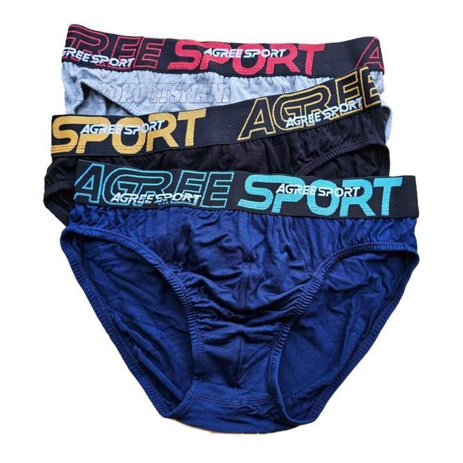 New Cd Pria Agree Sport 2328 Karet Boxer | Celana Dalam Pria Bahan Katun Lembut Isi 3 Ready