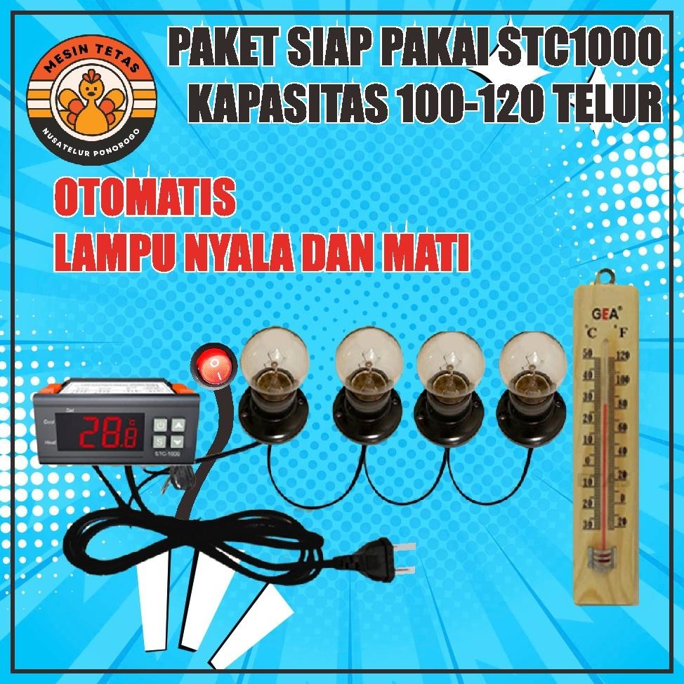 NUSATELUR Paket Lengkap Mesin Tetas Full Otomatis Siap Pakai Kapasitas 25 - 120 Butir Telur Sudah Di
