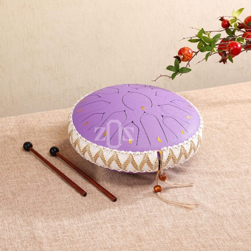 Drum Perkusi Tongue Mini Hang Handpan 13 Inch 15 Note Purple