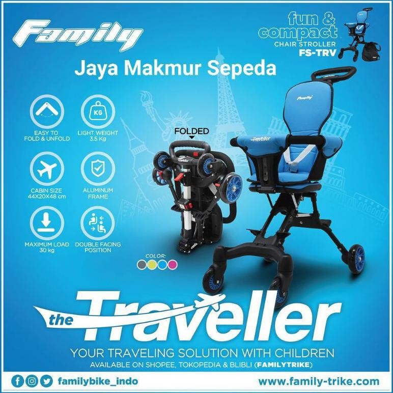 Stroller kereta dorong anak balita family traveller cabin kabin chair stroller AST