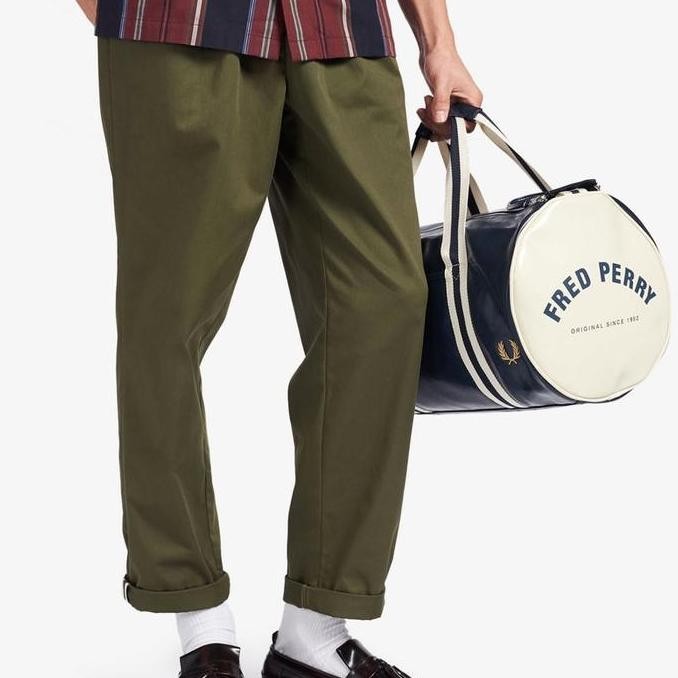 Grosir Fred Perry Clasic Barrel Bag - Navy/Ecru