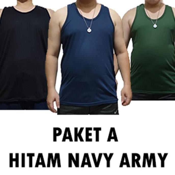 isi 3 singlet jumbo 4XL / kaos singlet jumbo 4XL LD 128 CM Pria Oblong Katun korea Cowok Dewasa