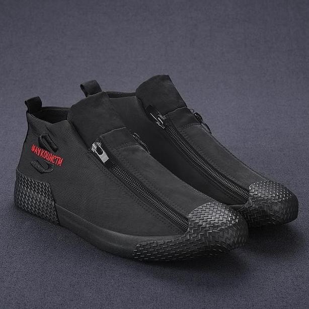 Sepatu Pantofel Tinggi Kanvas Resleting Sneaker Pria 84
