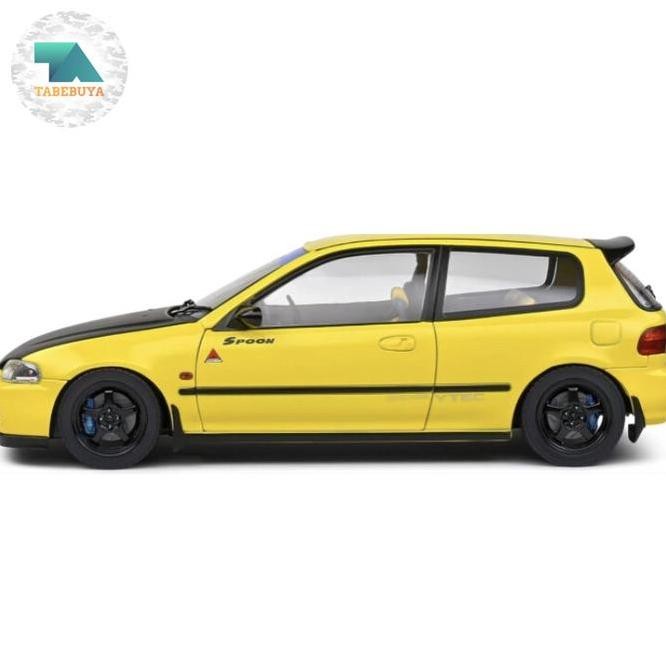 Diecast Honda Civic Spoon Yellow Scale 1/18 By Solido