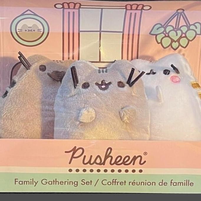 Gund Pusheen Family Gathering Collector Set of 3 Plush Animal Cats