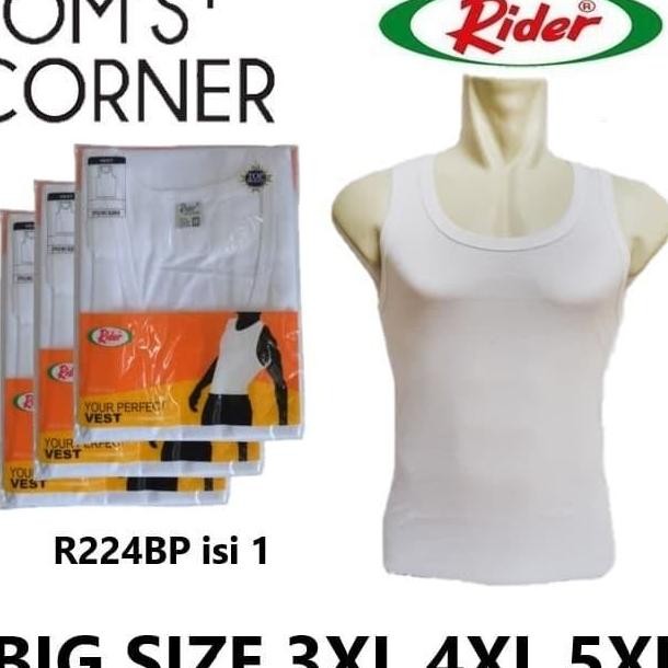 Singlet Rider Bsize Jumbo 3Xl 4Xl 5Xl Kaos Dalam Pria Putih
