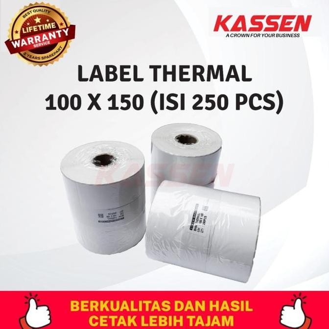 

HOT SALE LABEL 100 X 150 (ISI 250 PCS) KASSEN LABEL THERMAL STIKER A6