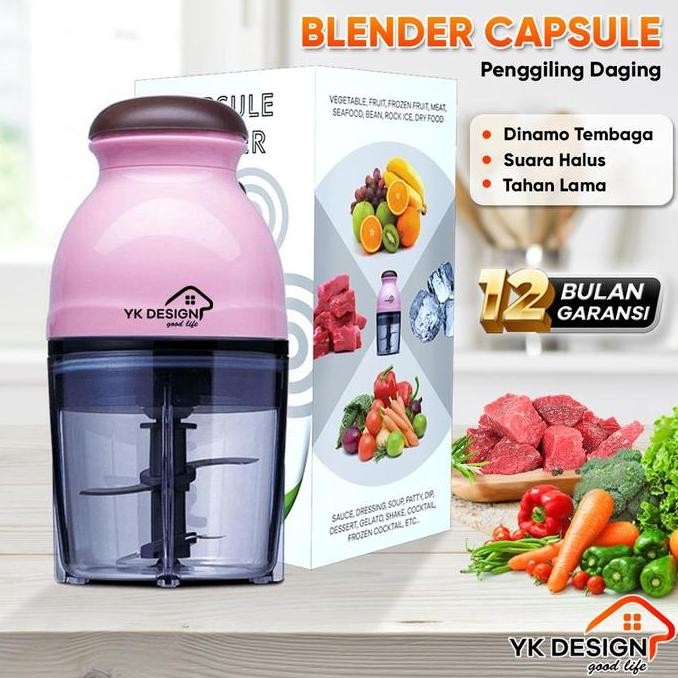 Tersedia YK DESIGN Blender / Penggiling daging sayur buah-buahan meat mincer chopper kapsul mini YK 