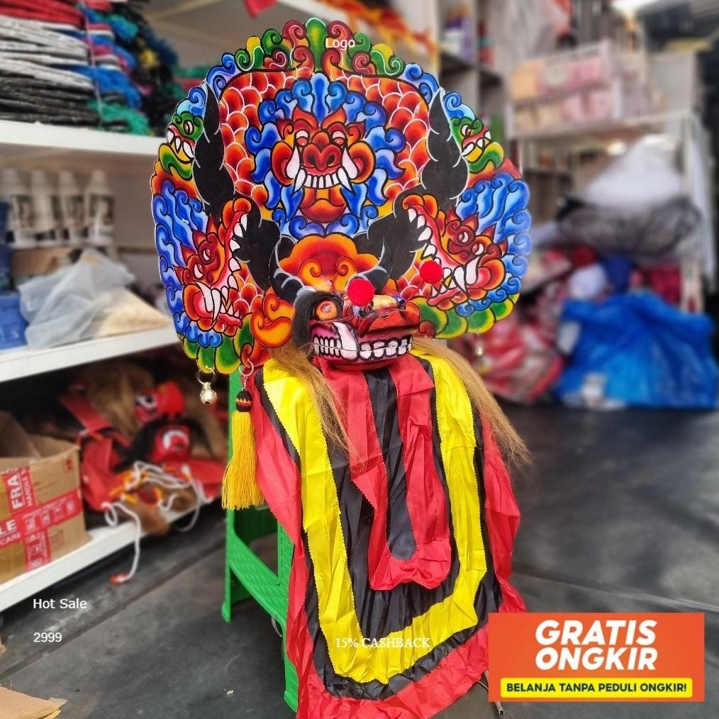 Banyak Diskon  Barongan Caplok Kayu Coret Full Set Lengkap / Barongan Dewasa Jumbo Plipit Romo / Bar