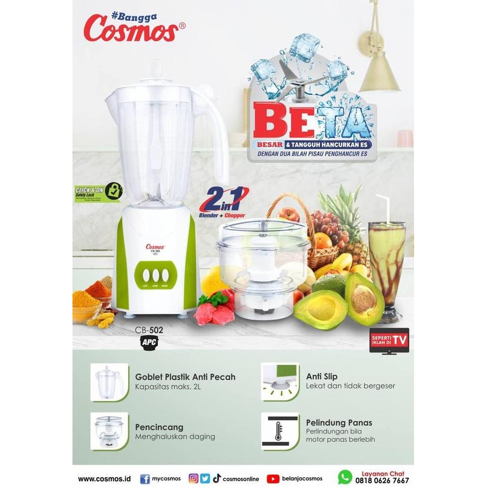 Tersedia Blender Cosmos Beta 2in1 CB-502