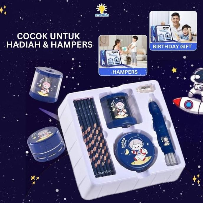 

BEBAS ONGKIR - Stationary Elektrik Otomatis Set Alat Tulis Electric Rautan Penghapus Vacuum Pembersih Debu Pensil Stationery Aesthetic Set / Gift Hadiah Hampers Anak Ulang Tahun Goodie Bag Perlengkapan Belajar Sekolah Edukasi