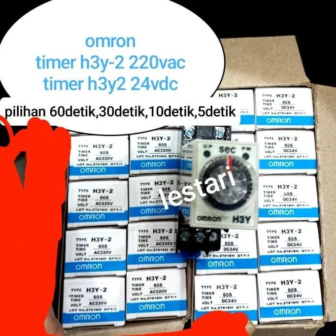 Murah Omron Timer H3Y2 60Detik/30Detik/10Detik/5Detik 220V