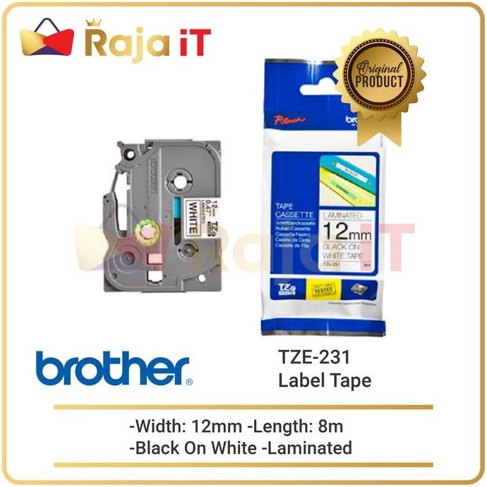 

HRG DISKON BROTHER Label Tape TZE 231 12mm Black On White