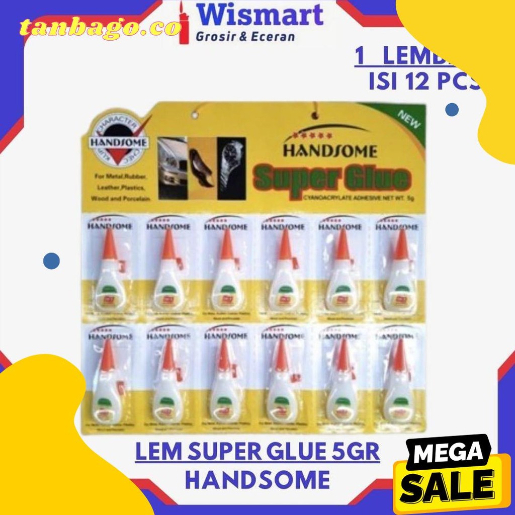 

Lem Handsome Super Glue 5Gr Harga Untuk 1 Renceng 12 Pcs Lem Kuat Ok-5 Diskon Setengah Harga