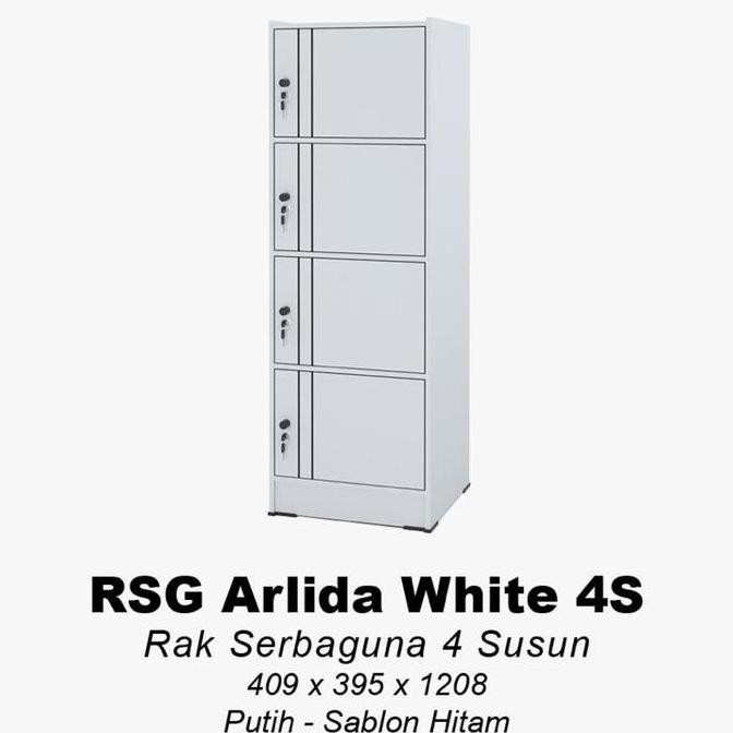 Olympic RSG Arlida Lemari Loker Locker 4 Pintu Rak Susun Kantor Kayu