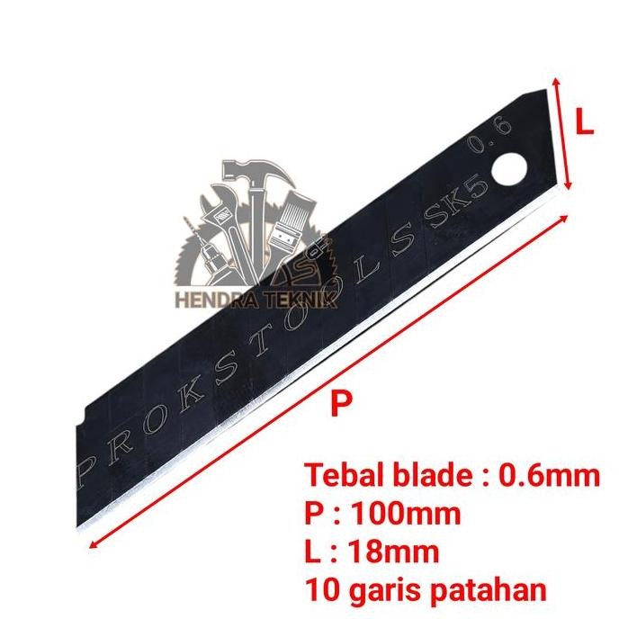 

KNH - ISI 10 PCS ISI CUTTER BESAR BAJA HITAM REFILL PISAU KATER LEBAR 18mm