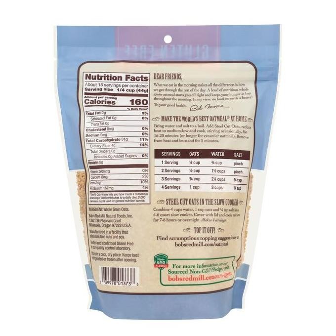 

Bob'S Red Mill Gluten Free Steel Cut Oats 680 Gr Promo