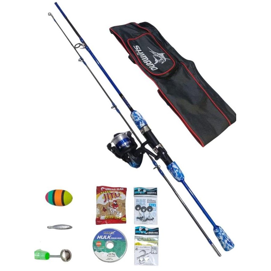 Tersedia Paket Pancing Laut Termurah Max Drag 30KG ( Fiber Solid ) Joran Reel Spool Besi