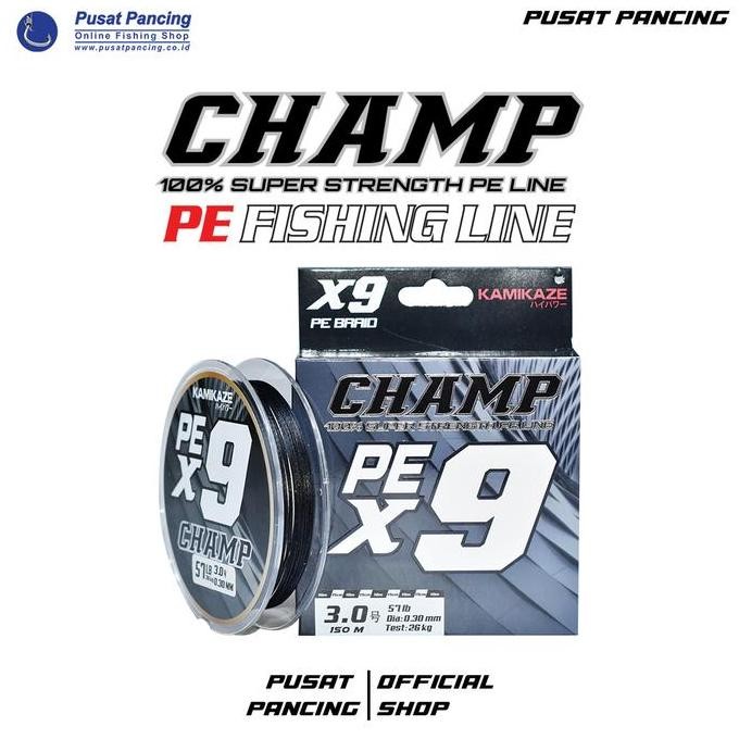 Tersedia PUSATPANCING - Senar Pancing PE Kamikaze Champ X9 150meter Black
