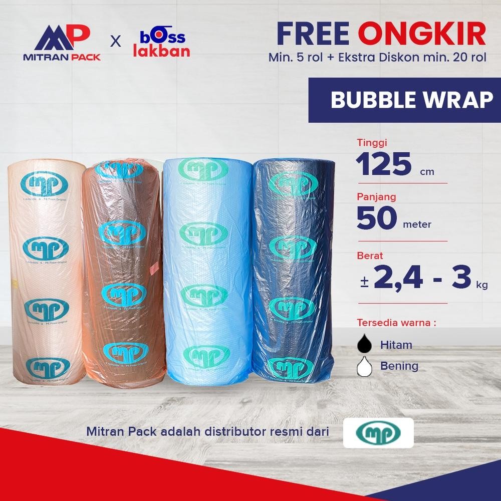 

Produk Baru!! Bubble Wrap Muliapack 125cm x 50m - Hitam & Bening Roll Bubble Wrap