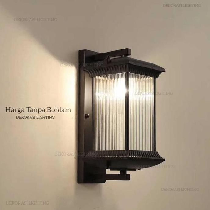 Lampu dinding outdoor kaca kristal Authentic lampu taman waterproof