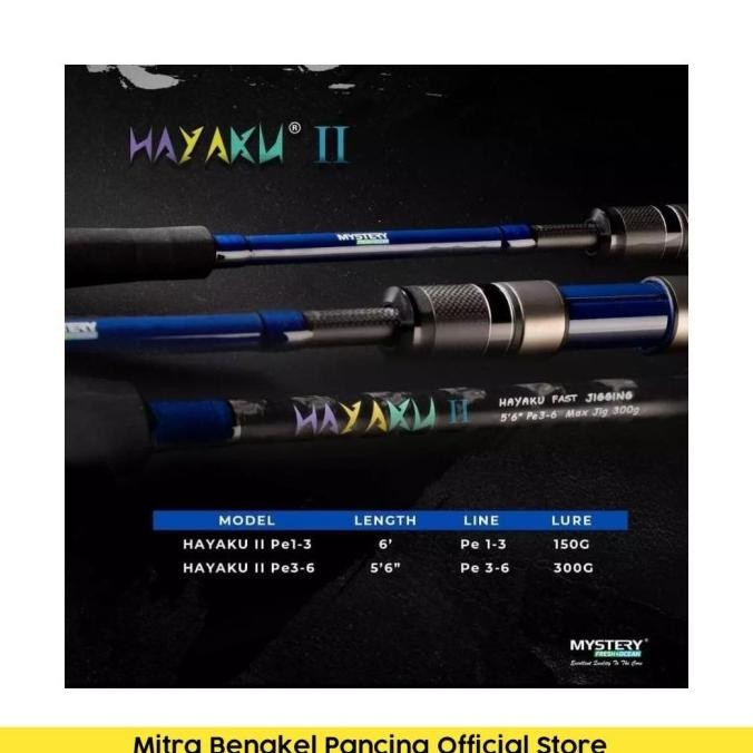 Tersedia Joran Pancing Hayaku Mystery Spinning Ring Guide SIC One Piece Jigging Rod