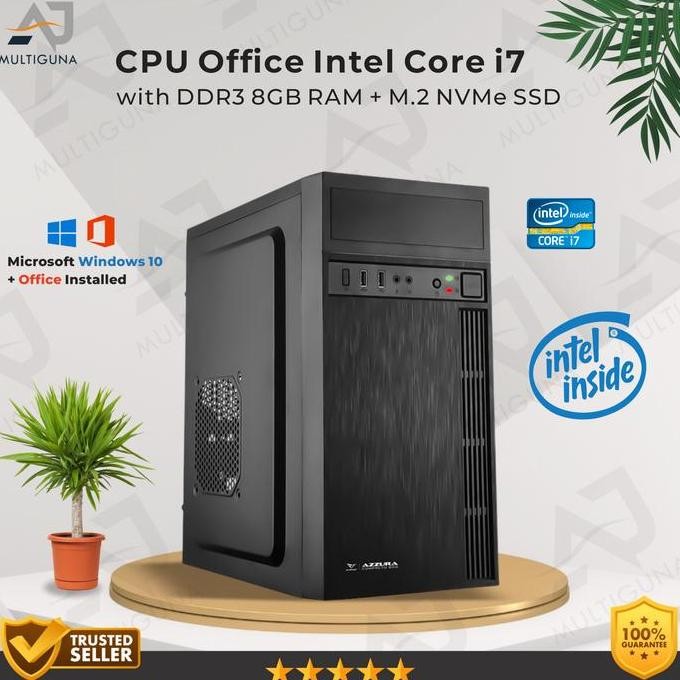 CPU PC Komputer Intel Core i7 RAM 8GB SSD Rakitan Office