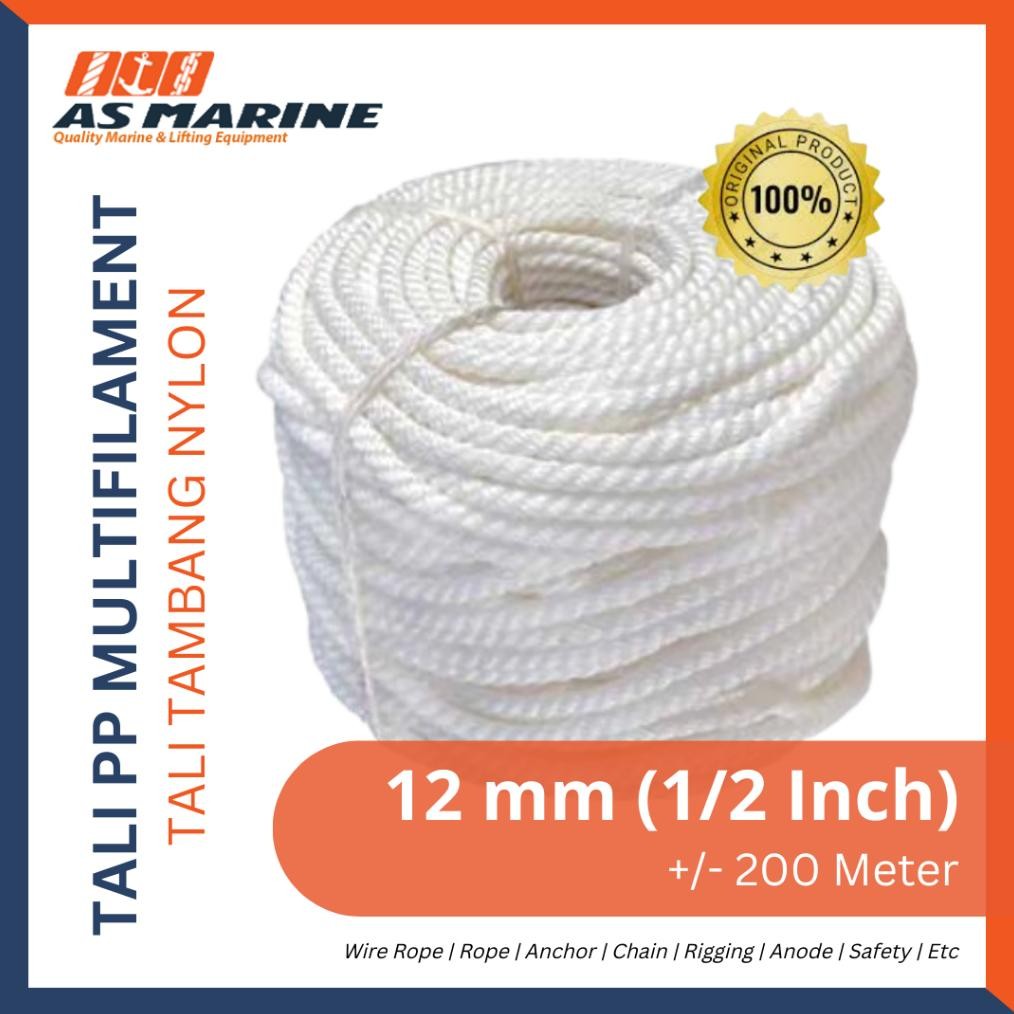 

TALI NYLON MULTIFILAMENT 12MM / TAMBANG PLASTIK PP TEBAL SERBAGUNA TERMURAH