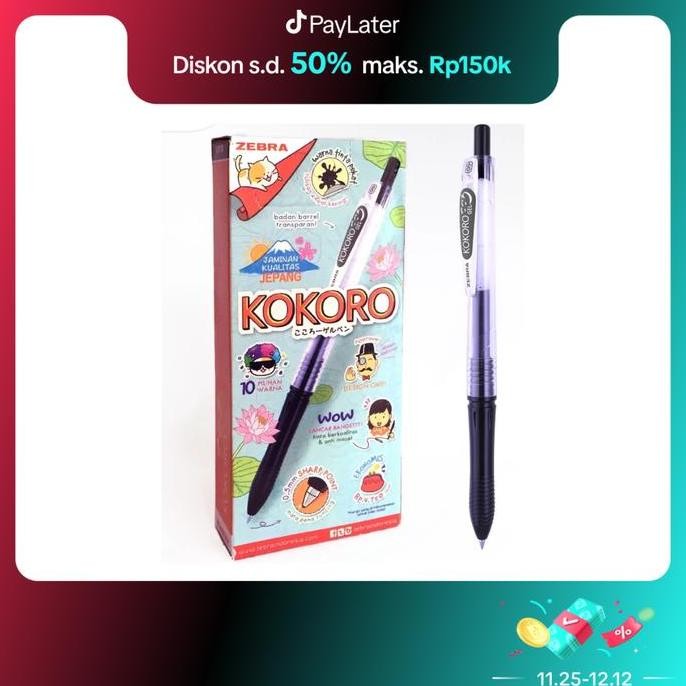 

Zebra Pulpen Gel Kokoro Tinta Hitam 0.5 mm isi 12 PCS + Notebook Gratis Stationery MURAH