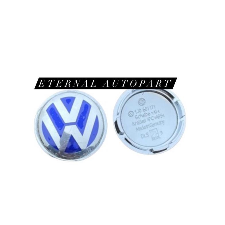 Dop roda tengah tutup velg VW Volkswagen 65mm Dop roda Wheel Cap VW - Biru